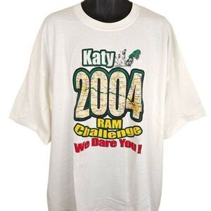 Vintage Katy Ram Challenge T Shirt Mens Size 3XL White Y2K Bike Ride Cycling